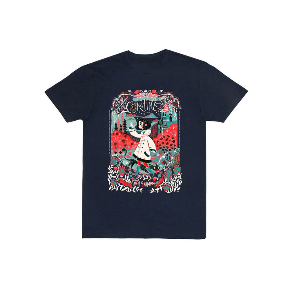 Coraline Book Inspired Dark Fantasy Graphic T-Shirt